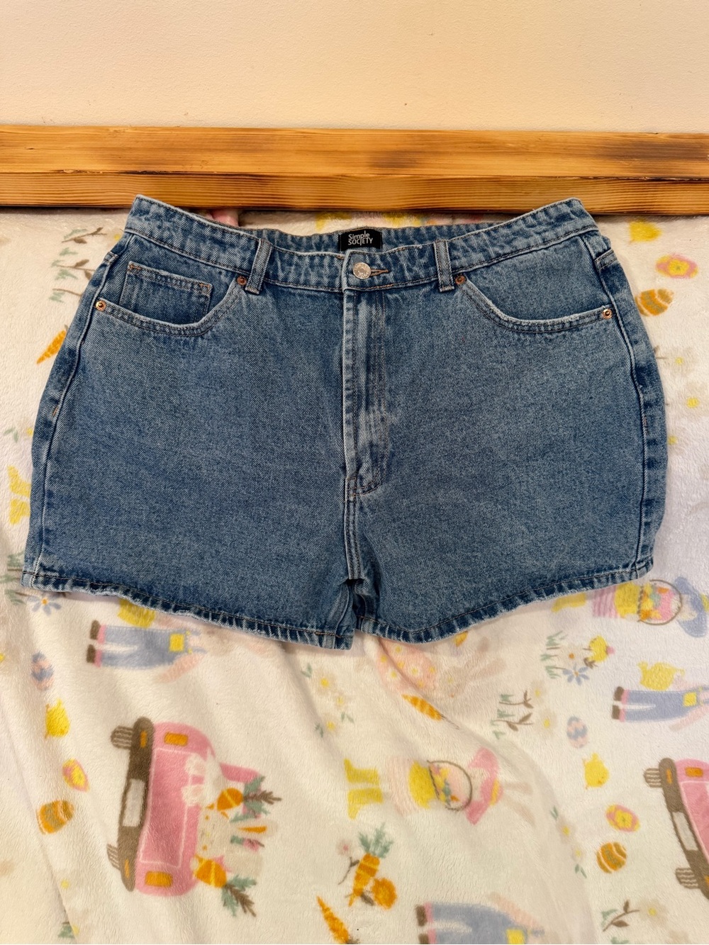 Casual High-Rise Denim Shorts in Blue by Simply Styled